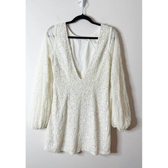 New BHLDN Anthropologie Forever That Girl Pearl Kanelle Dress $395 White Large - Picture 5 of 7